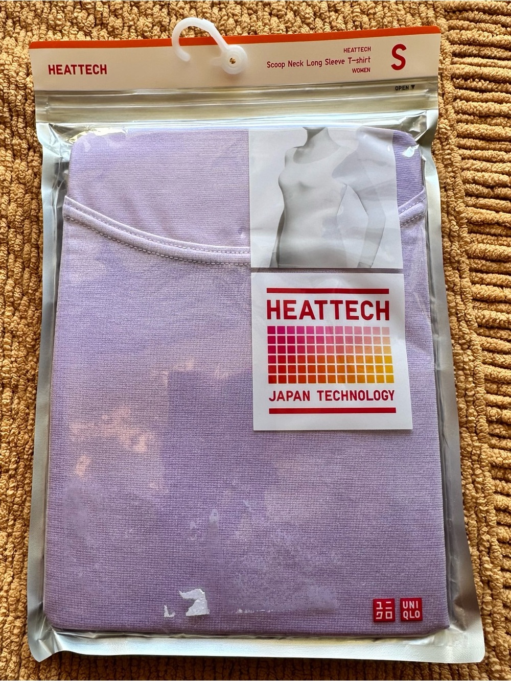 Uniqlo HEATTECH Scoop Neck Thermal Top Light Purple S NIP #26